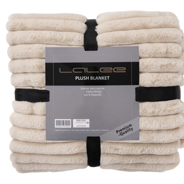 Plush deken – Beige met zachte ribbelstructuur