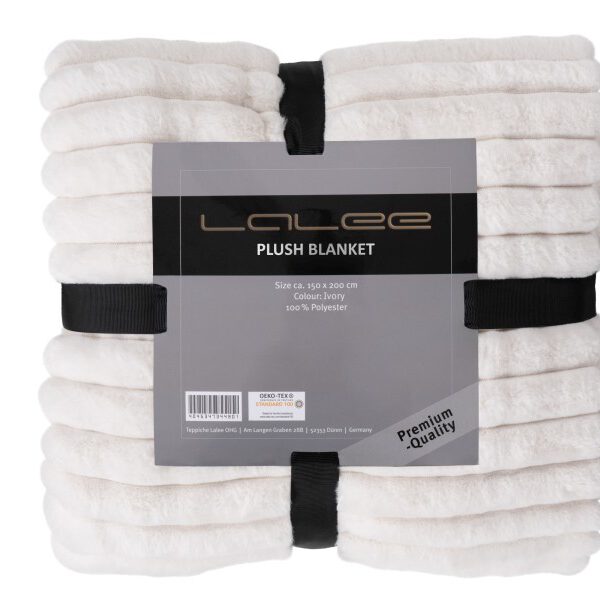 Plush deken – Ivory met zachte ribbelstructuur