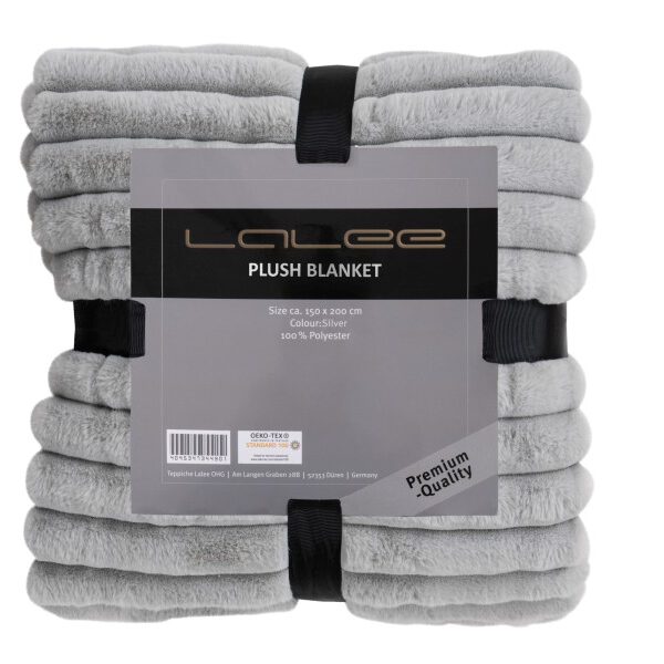Plush deken – Zilvergrijs met zachte ribbelstructuur