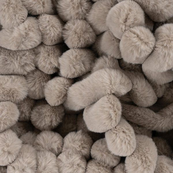 Plush deken – Taupe met zachte ribbelstructuur