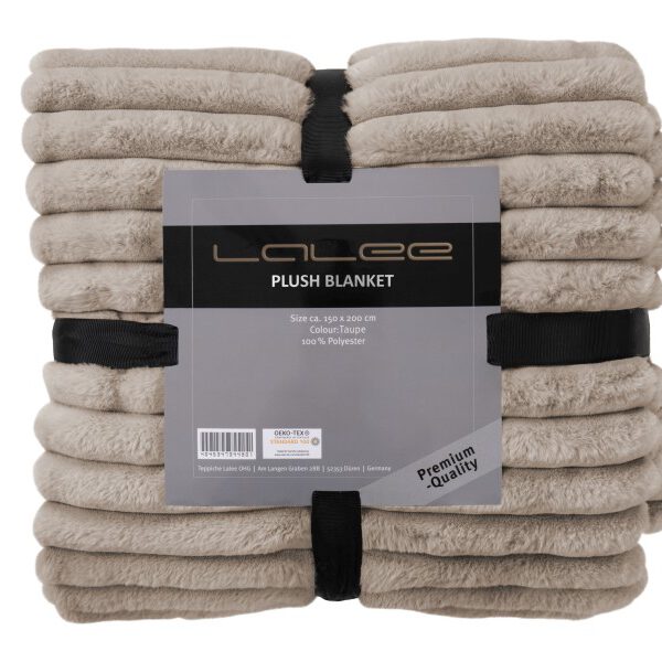 Plush deken – Taupe met zachte ribbelstructuur