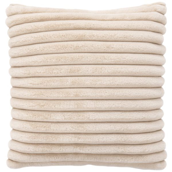 Plush kussen – Beige met zachte ribbelstructuur