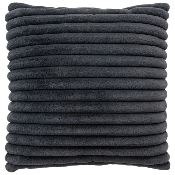 Plush kussen – Antraciet met zachte ribbelstructuur