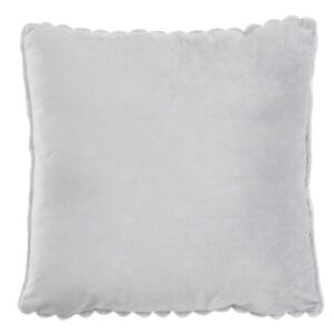 Plush kussen – Zilvergrijs met zachte ribbelstructuur