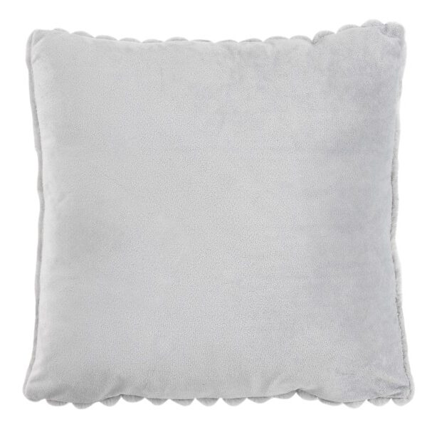 Plush kussen – Zilvergrijs met zachte ribbelstructuur