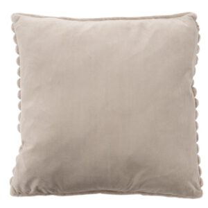 Plush kussen – Taupe met zachte ribbelstructuur
