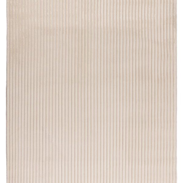 Hoogpolig vloerkleed Plush – beige met fluweelzachte ribstructuur