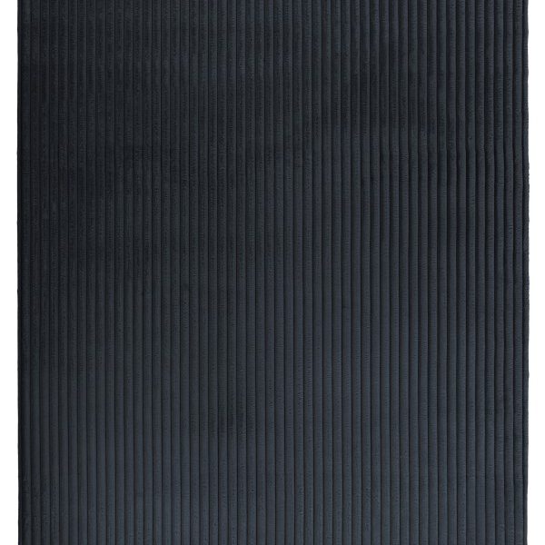 Hoogpolig vloerkleed Plush – antraciet met diepe ribtextuur