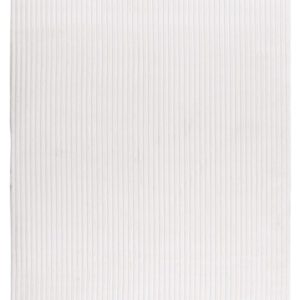 Hoogpolig vloerkleed Plush – ivory met subtiele glans en ribpatroon