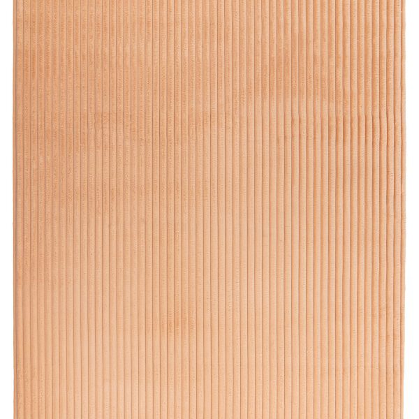 Hoogpolig vloerkleed Plush – peach met warme fluwelen rib