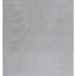 Hoogpolig vloerkleed Plush – zilver met luxueuze ribstructuur