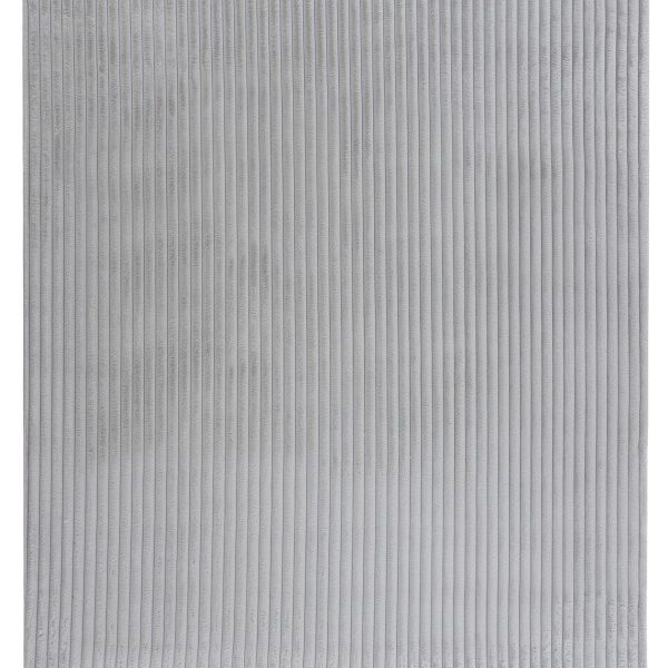 Hoogpolig vloerkleed Plush – zilver met luxueuze ribstructuur