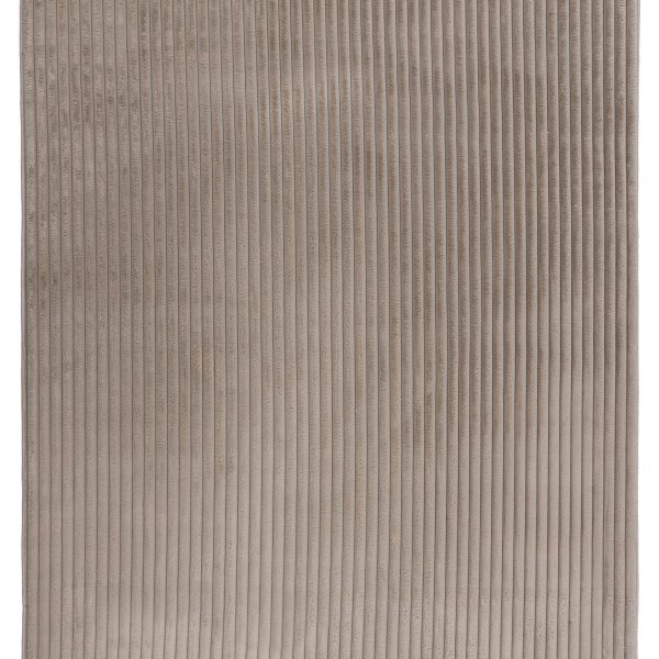 Hoogpolig vloerkleed Plush – taupe met zachte corduroy look