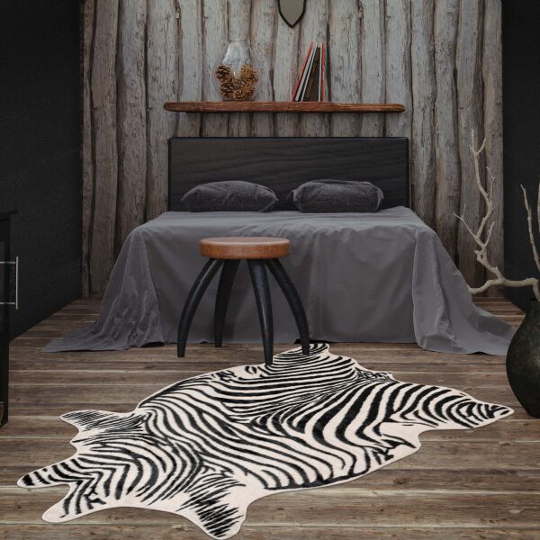 Rodeo zebra vloerkleed – zwart-wit dierenvacht look