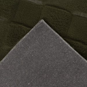 Soul Vloerkleed – Donkergroen – Geblokt Design – Zacht Hoogpolig