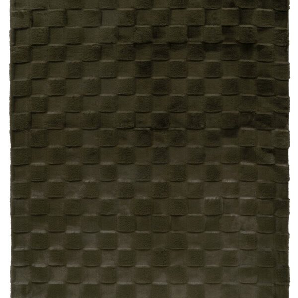 Soul Vloerkleed – Donkergroen – Geblokt Design – Zacht Hoogpolig