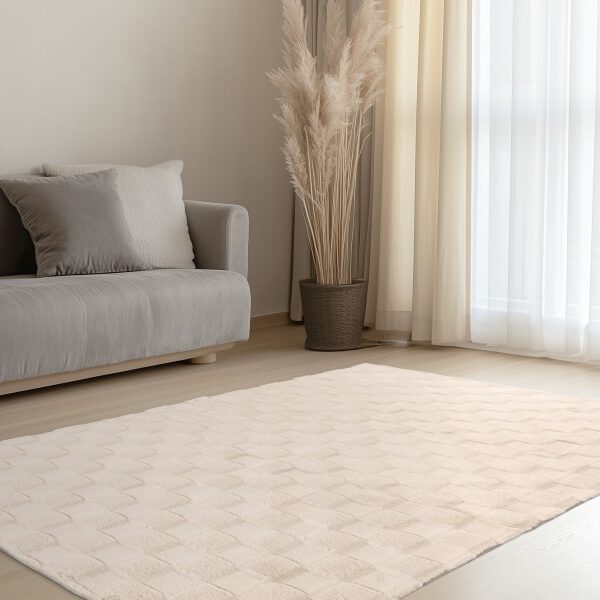 Soul Vloerkleed – Beige – Geblokt Design – Zacht Hoogpolig