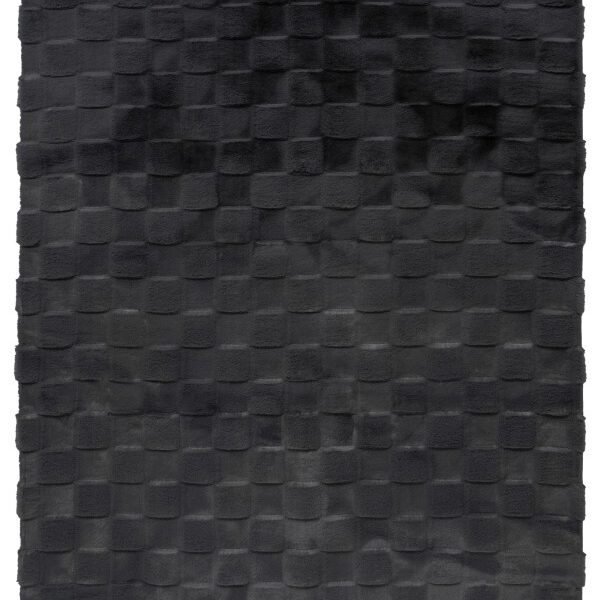 Soul Vloerkleed – Antraciet – Geblokt Design – Zacht Hoogpolig