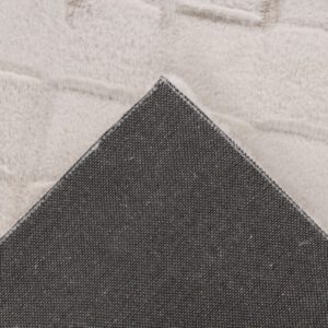Soul Vloerkleed – Licht Taupe – Geblokt Design – Zacht Hoogpolig