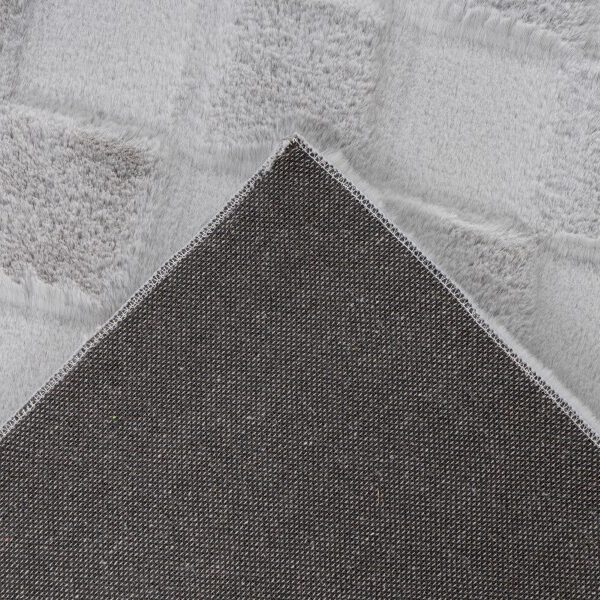 Soul Vloerkleed – Zilver – Geblokt Design – Zacht Hoogpolig