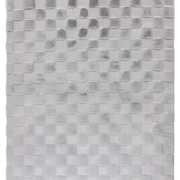 Soul Vloerkleed – Zilver – Geblokt Design – Zacht Hoogpolig