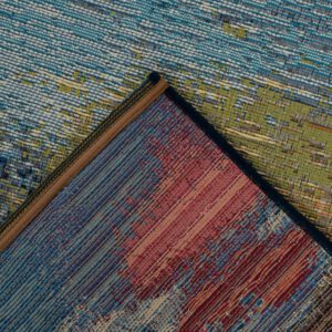 Summer Vloerkleed – Zonsondergang Blauw – Laagpolig – Voor Binnen & Buiten