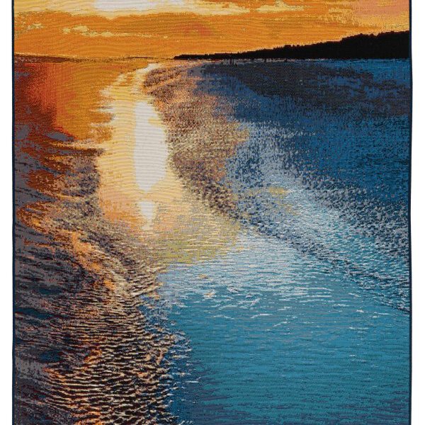 Summer Vloerkleed – Zonsondergang Blauw – Laagpolig – Voor Binnen & Buiten