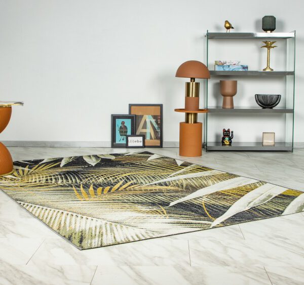 Summer Vloerkleed – Tropisch Bladmotief Groen – Laagpolig – Voor Binnen & Buiten