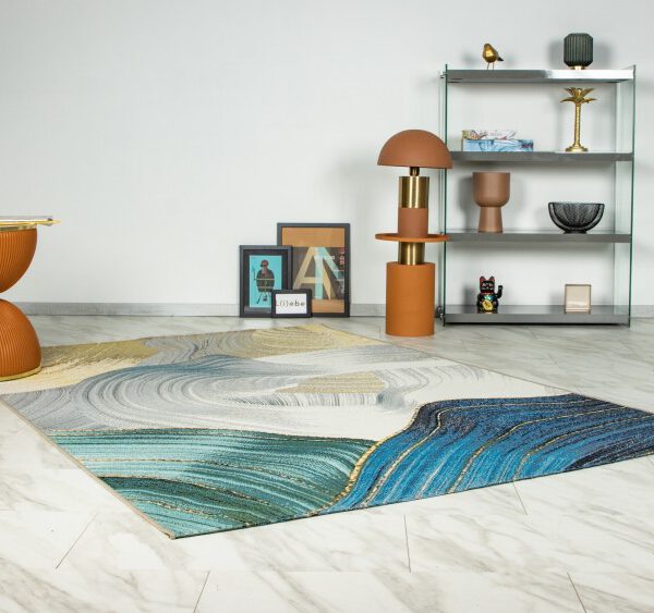 Summer Vloerkleed – Berglandschap Pastel – Laagpolig – Voor Binnen & Buiten