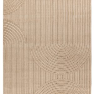 Japandi binnen- en buitenkleed Viva – beige met fijn patroon
