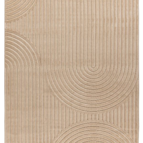 Japandi binnen- en buitenkleed Viva – beige met fijn patroon