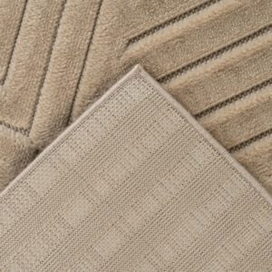 Japandi binnen- en buitenkleed Viva – beige met diamantvormig motief