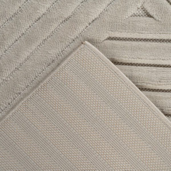 Japandi binnen- en buitenkleed Viva – ivory met subtiel geometrisch patroon