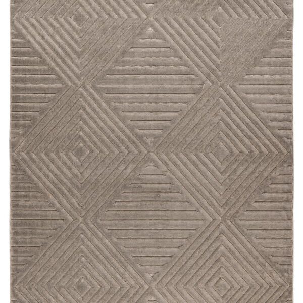 Japandi binnen- en buitenkleed Viva – silver met fijn geometrisch lijnenspel