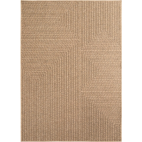 Timber – Geweven Strepen Beige met Sisal-Look – Binnen & Buiten Vloerkleed – Laagpolig