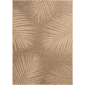 Timber – Bladmotief Beige met Sisal-Look – Binnen & Buiten Vloerkleed – Laagpolig
