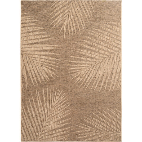 Timber – Bladmotief Beige met Sisal-Look – Binnen & Buiten Vloerkleed – Laagpolig