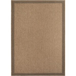 Timber – Kaderdesign Beige met Jute-Look – Binnen & Buiten Vloerkleed – Laagpolig