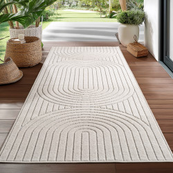 Nova – Vloerkleed Siena Creme – Binnen En Buiten Vloerkleed – Laagpolig – Japandi stijl