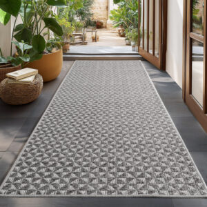 Ibiza – Geometrisch Grijs – Binnen & Buiten Vloerkleed – Laagpolig