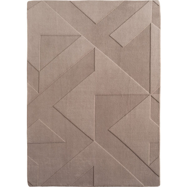 Pompei Quadro Taupe – Geometrisch Blokdesign – Laagpolig Vloerkleed