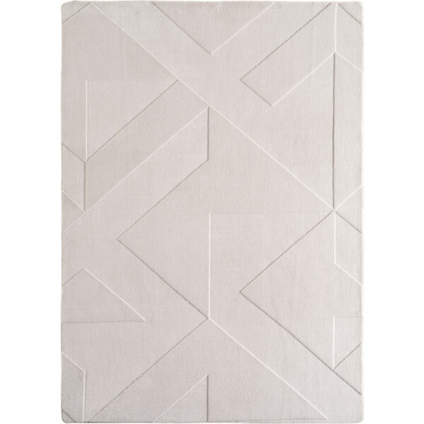 Pompei Quadro Ivory – Geometrisch Blokdesign – Laagpolig Vloerkleed