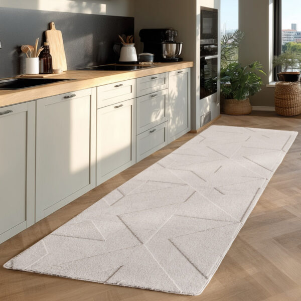 Pompei Quadro Ivory – Geometrisch Blokdesign – Laagpolig Vloerkleed