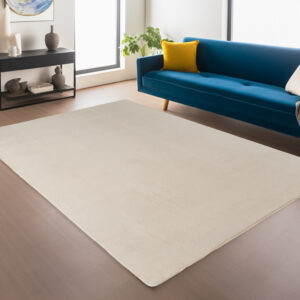 Joy vloerkleed – Creme/Ivory – Effen laagpolig vloerkleed – zacht en met glans