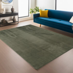 Joy vloerkleed – Groen – Effen laagpolig vloerkleed – zacht en met glans