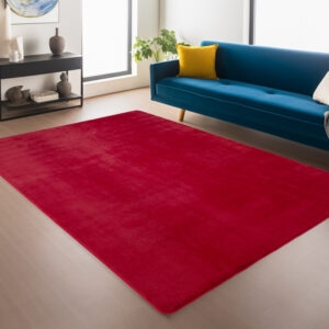 Joy vloerkleed – Rood – Effen laagpolig vloerkleed – zacht en met glans