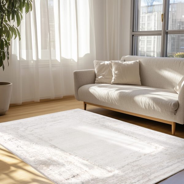 Lyon – Silver kader structuur – Laagpolig vloerkleed