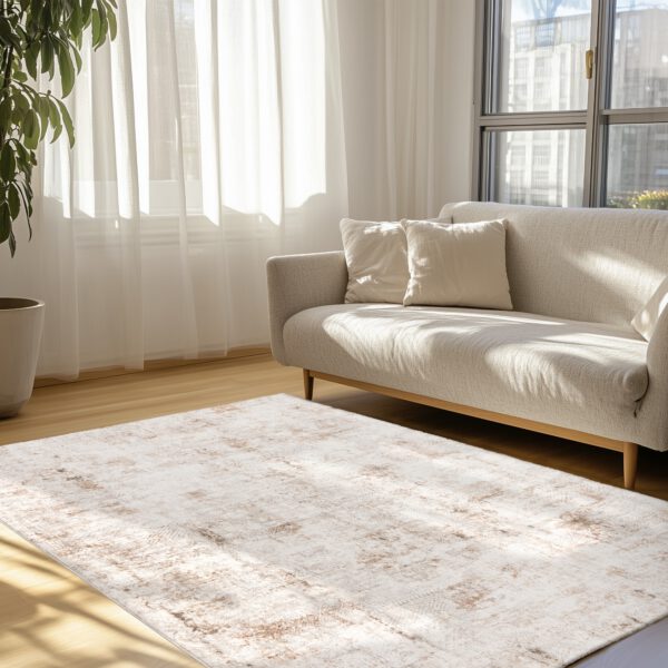 Lyon – Taupe vintage vervaging – Laagpolig vloerkleed