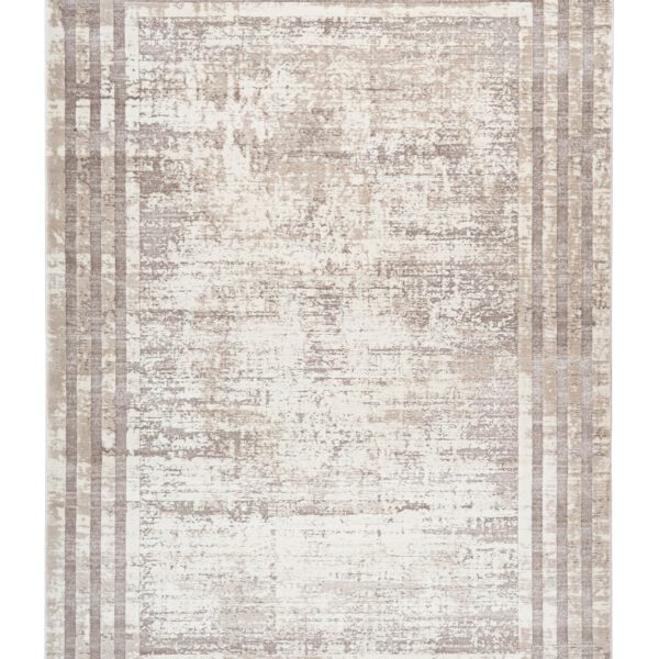 Paris – Taupe vintage kader – Laagpolig vloerkleed