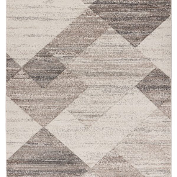 Trendy Carving – Beige silver geometrische structuur – Laagpolig vloerkleed